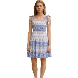 Bell by Alicia Bell Blue and White Sundress Medium